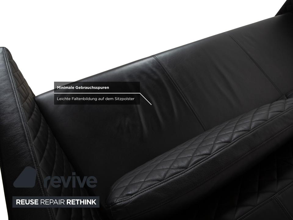 Rolf Benz 325 Leder Dreisitzer Schwarz Sofa Couch – Bild 6