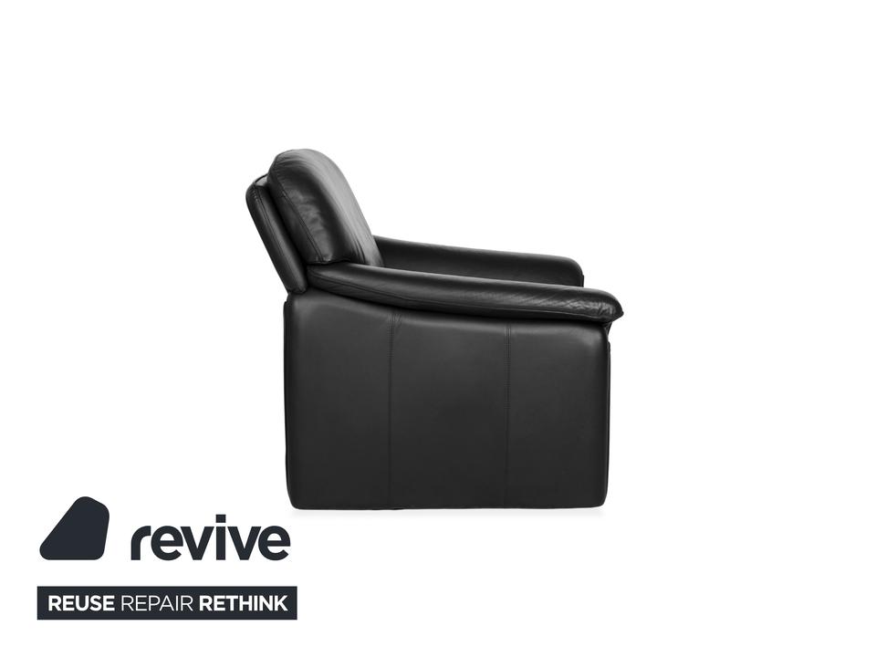 Laauser Atlanta Leder Sessel Schwarz – Bild 7