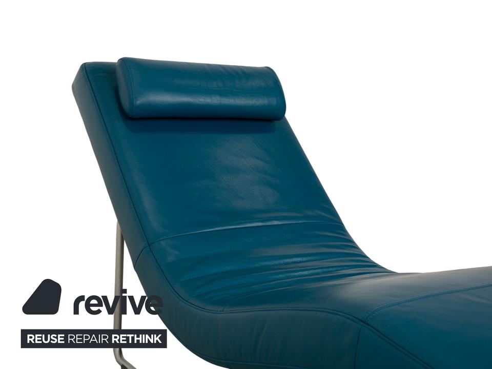Rolf Benz 680 Leder Liege Petrol Blau manuelle Funktion – Bild 6