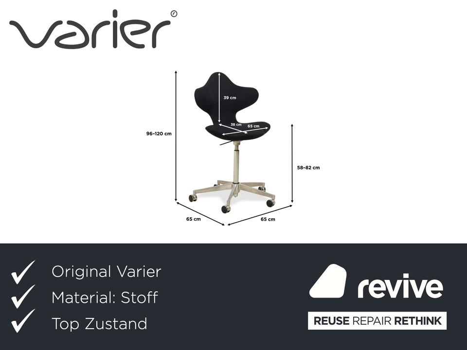 Varier Active Bürostuhl Stoff Stuhl Dunkelblau High Chrom FAME – Bild 2