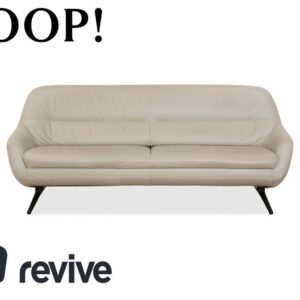 Joop! 007 Leder Dreisitzer Grau Beige Creme Sofa Couch
