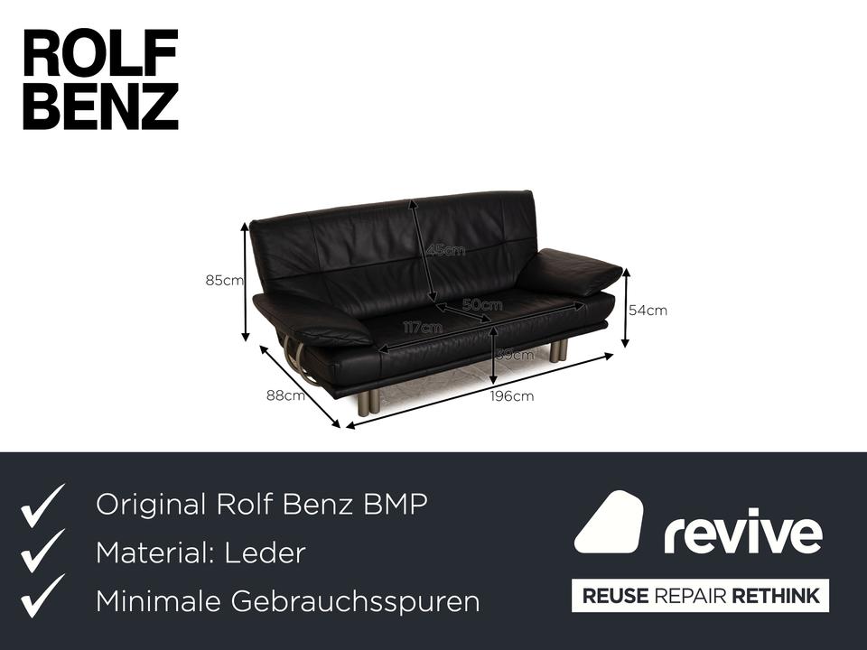 Rolf Benz BMP 418 Leder Zweisitzer Blau Dunkelblau Sofa Couch ✨ – Bild 2