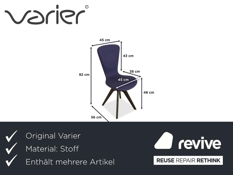 2er Garnitur Varier Invite Stoff Stuhl Lila Eiche Schwarz UMA 761 – Bild 2