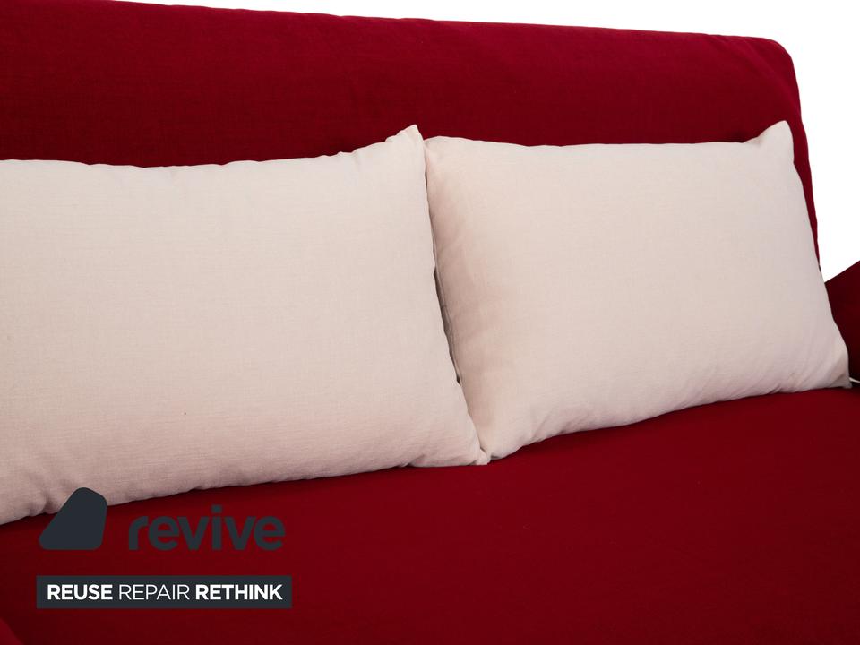 Ligne Roset Multy Dreisitzer Stoff Rot Beige Gestell Schwarz ✨ – Bild 6