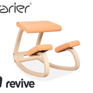 Varier Variable Holz Esche Hocker Natur Stoff Orange Apricot