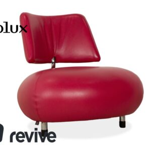 Leolux Pallone Leder Sessel Lila Rot Space Age