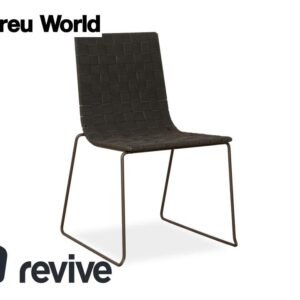 Andreu World Trenza Metall Stuhl Dunkelgrau Anthrazit Braun