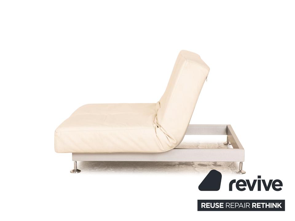 Edra Damier Leder Zweisitzer Creme Sofa Couch manuelle Funktion – Bild 14