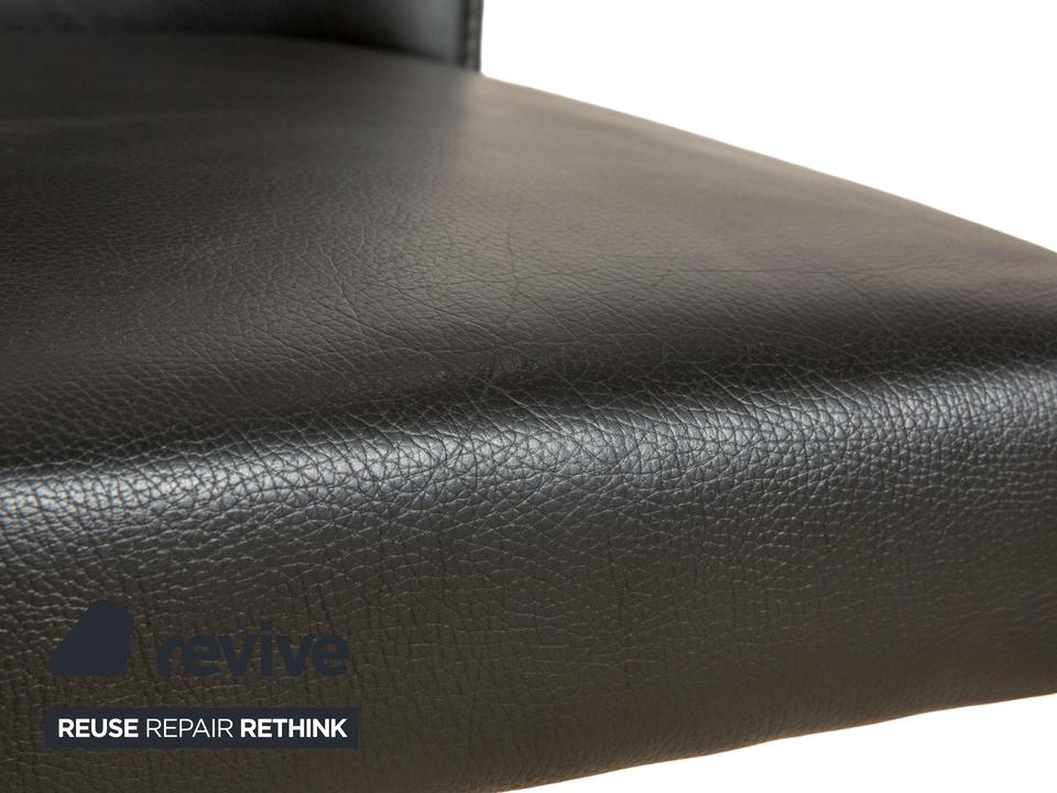 4er Garnitur bert plantagie Leder Stuhl Schwarz – Bild 3