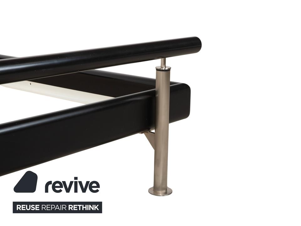 Möller Design Leder Holz Bett Schwarz Silber 200x200 – Bild 4