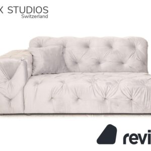 IconX STUDIOS Venus Samt Stoff Liege Grau