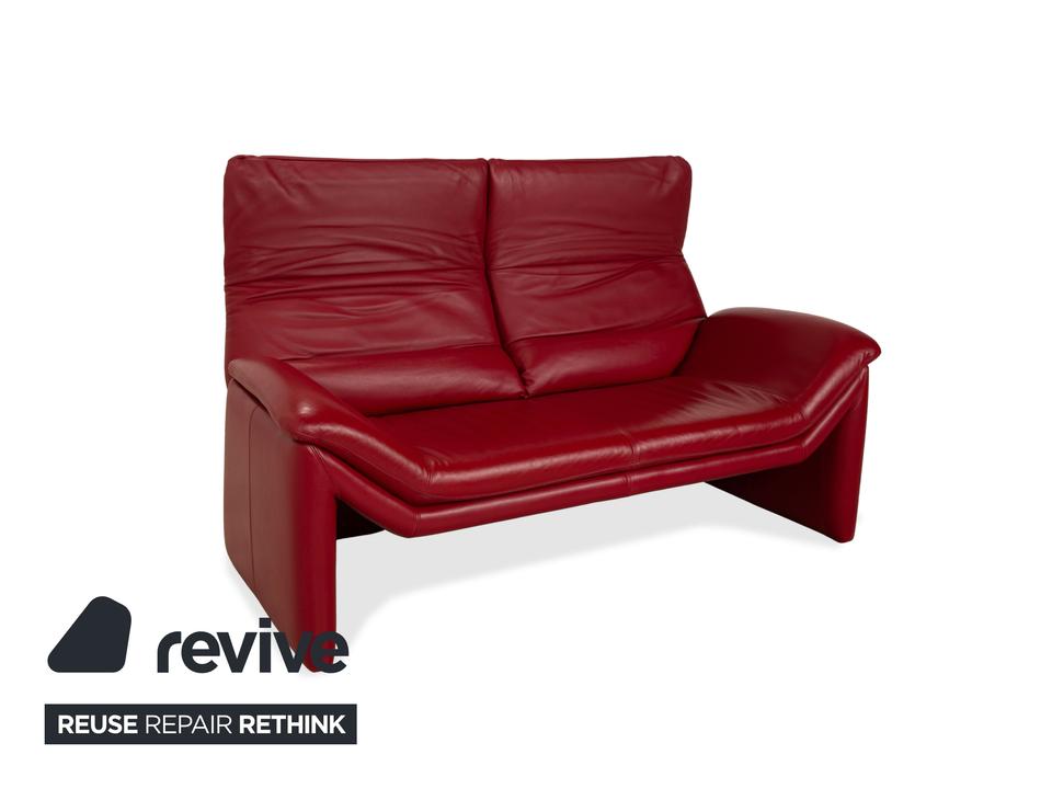 de Sede Leder Zweisitzer Rot Sofa Couch manuelle Funktion – Bild 4