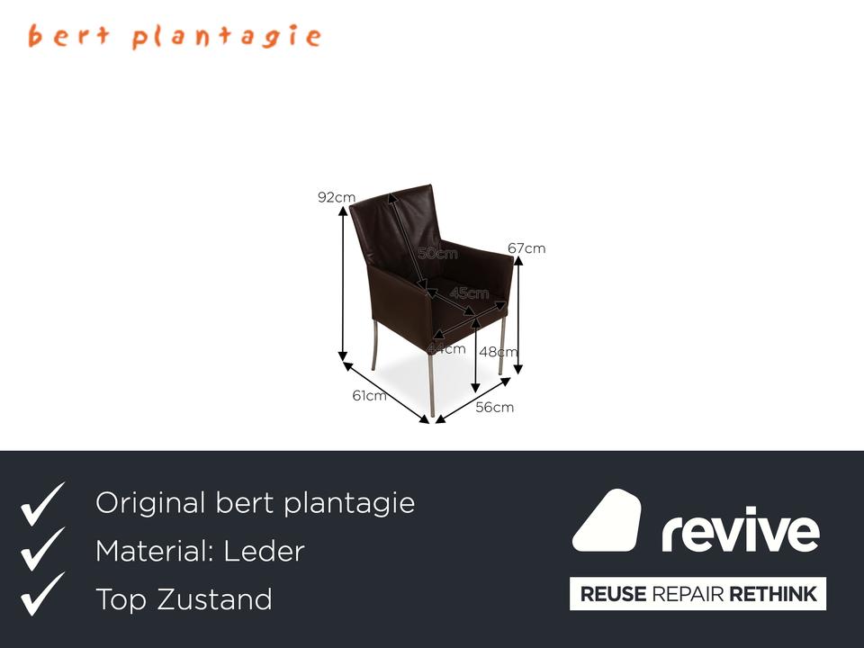 6er Garnitur bert plantagie ARC-E Leder Stuhl Braun Esszimmer – Bild 2
