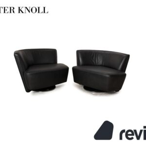 Walter Knoll Drift Leder Sessel Garnitur Schwarz manuelle