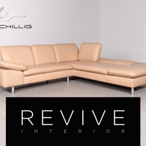 Willi Schillig Loop Designer Leder Sofa Beige Echtleder Ecksofa ✨