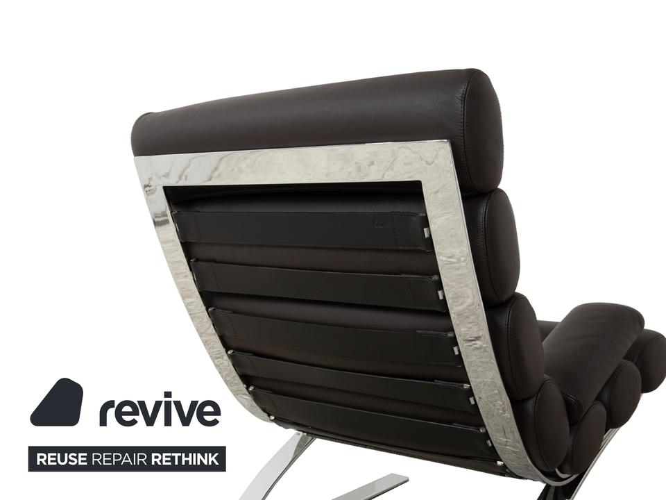 Cor Sinus Leder Sessel Schwarz inkl. Hocker – Bild 5