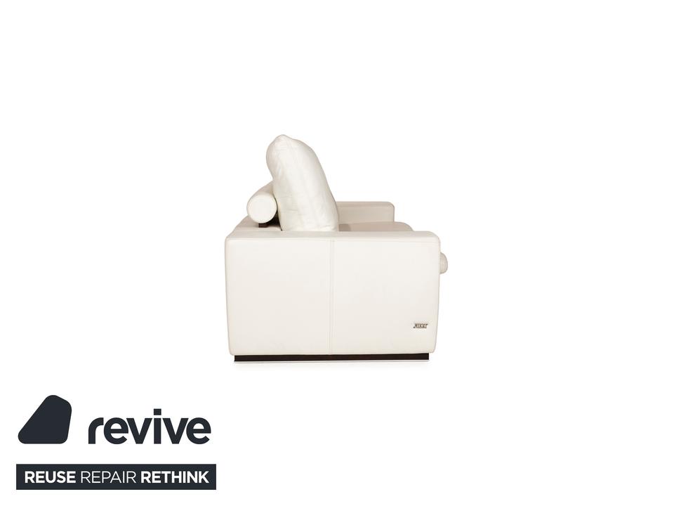 Nieri Leder Zweisitzer Weiß Sofa Couch – Bild 9