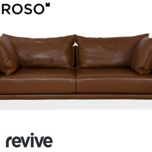 Moroso Gentry Leder Dreisitzer Braun Kastanie Sofa Couch