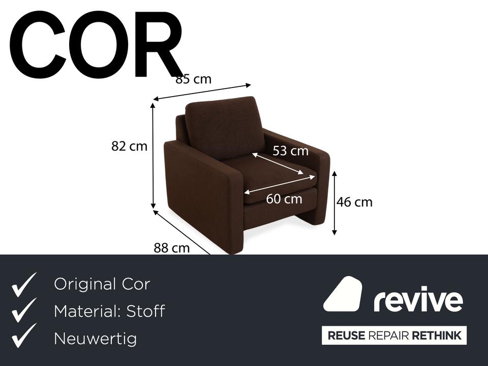 Cor Conseta Stoff Sessel Dunkelbraun – Bild 2