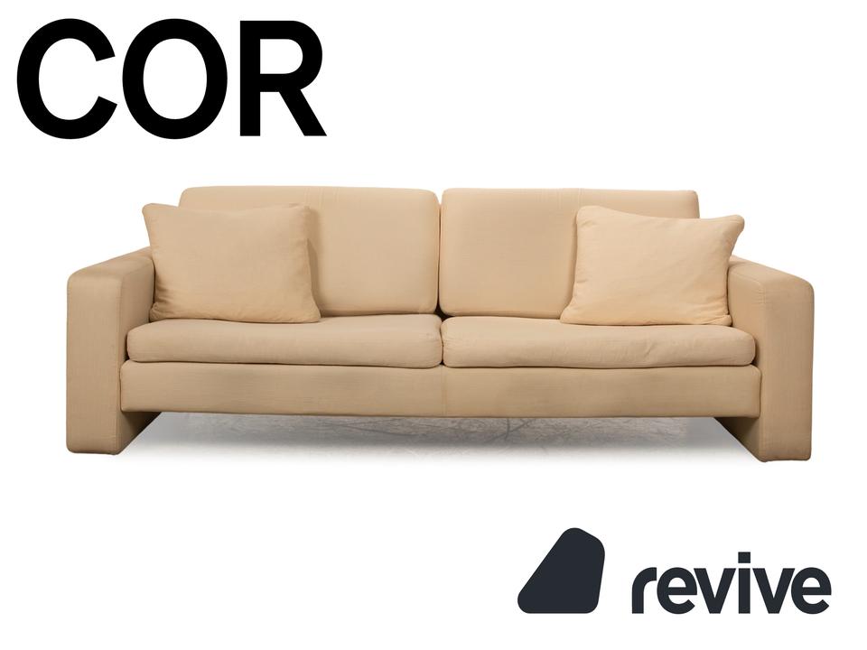 Cor Conseta Stoff Zweisitzer Creme Beige Sofa Couch