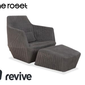 ligne roset Facett Stoff Sessel Hocker Grau