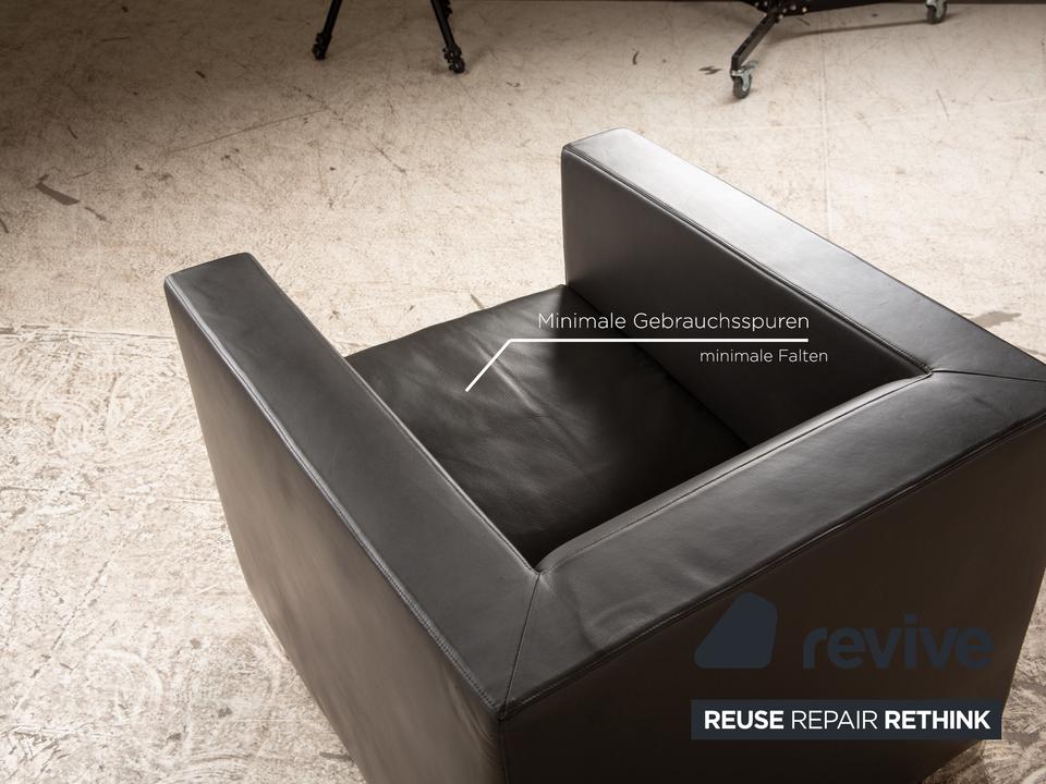 Minotti Suitcase line Leder Sessel Grau – Bild 6
