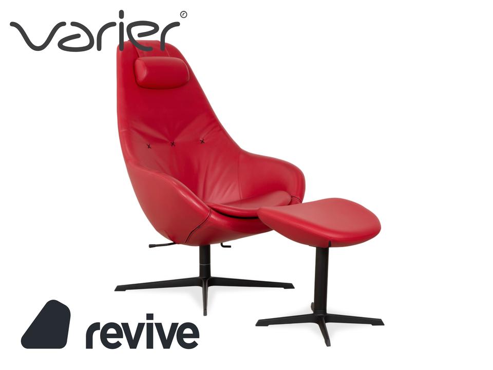 Varier Kokon Leder Sessel inkl. Hocker Rot