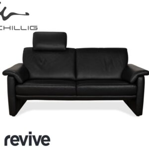 Willi Schillig Lucca Leder Zweisitzer Schwarz Sofa Couch