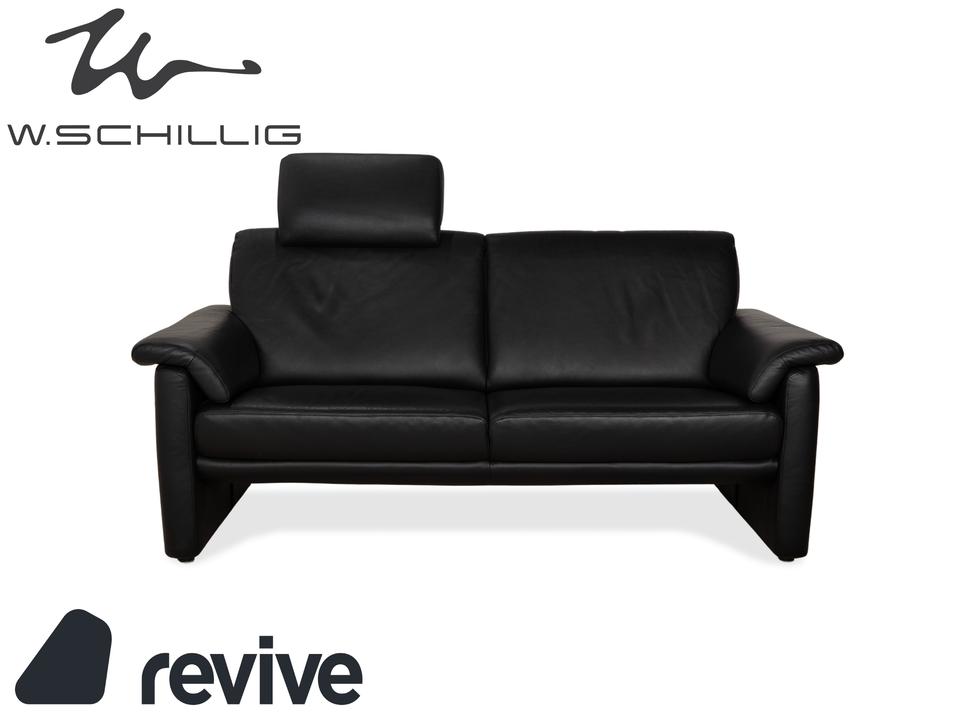 Willi Schillig Lucca Leder Zweisitzer Schwarz Sofa Couch