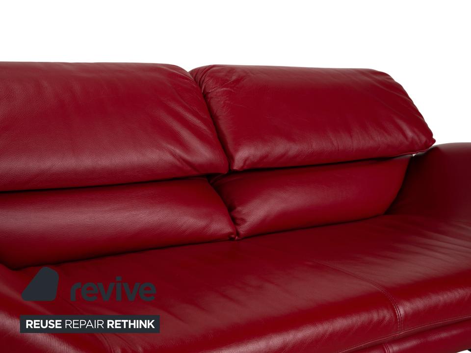 de Sede Leder Zweisitzer Rot Sofa Couch manuelle Funktion – Bild 7