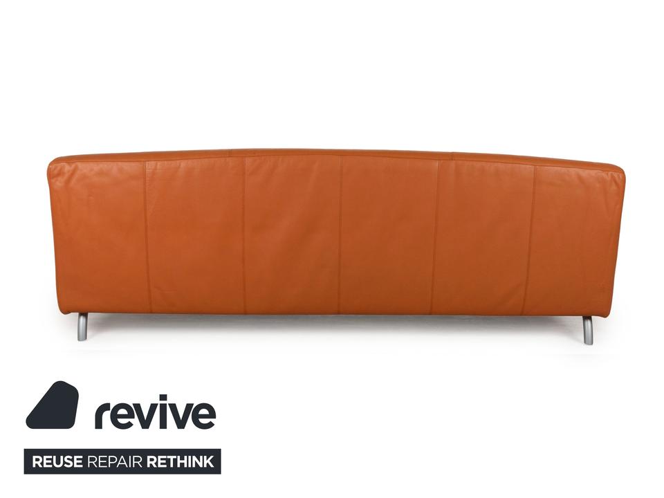 Cor Leder Dreisitzer Orange Sofa Couch – Bild 8
