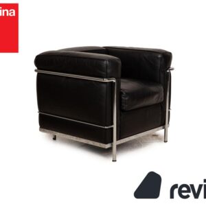 Cassina Le Corbusier LC 2 Leder Sessel Schwarz Vintage ✨