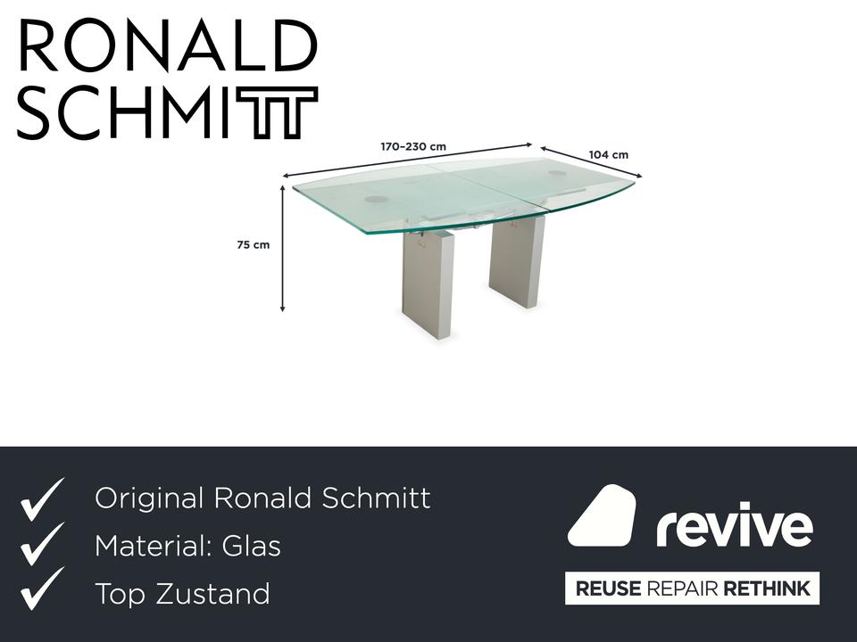 Ronald Schmitt K5000 Glas Esstisch Silber Chrom manuelle Funktion – Bild 2