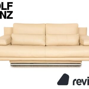 Rolf Benz 6500 Leder Zweisitzer Creme Sofa Couch manuelle ✨