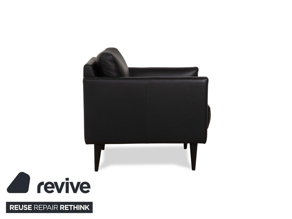 Violetta Edita Leder Sessel Schwarz Anthrazit – Bild 8