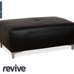 Ewald Schillig Mega Leder Hocker Schwarz