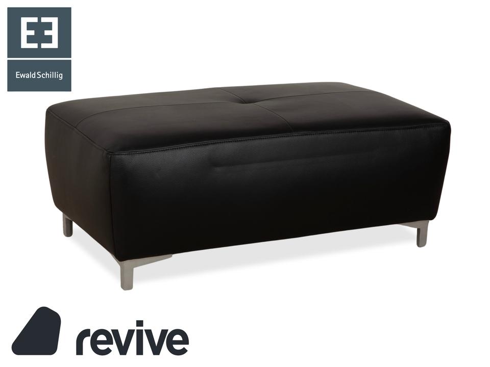 Ewald Schillig Mega Leder Hocker Schwarz