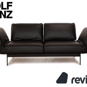 Rolf Benz Mera 386 Leder Zweisitzer Schwarz manuelle Funktion ✨