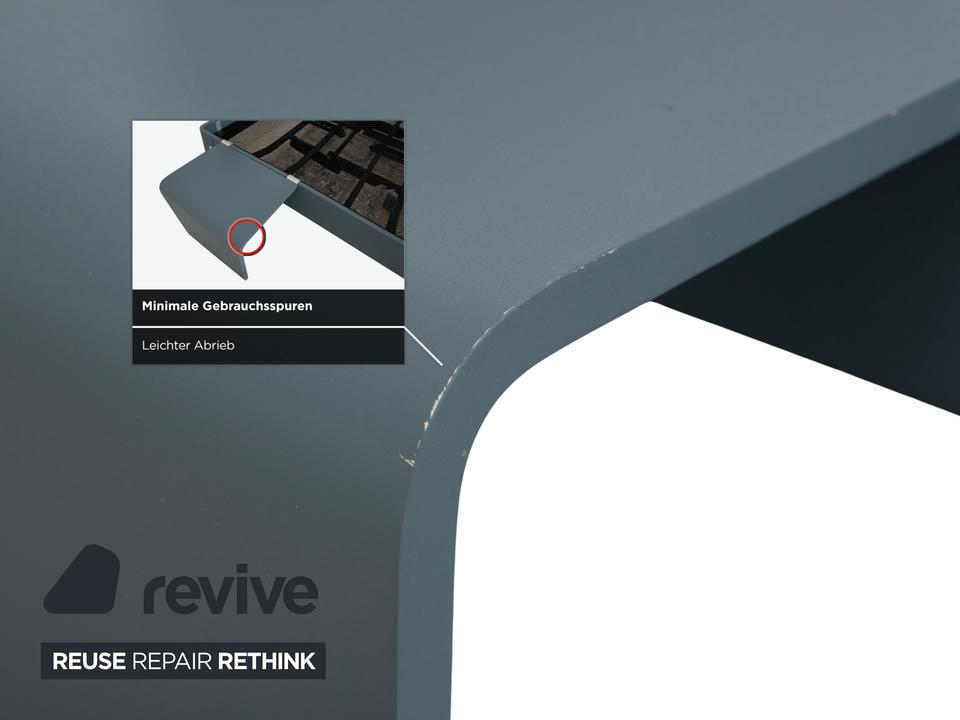 Auping Auronde 1500 Holz Bett Blau Grau Beistelltisch – Bild 8