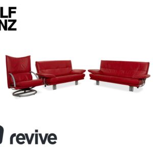 Rolf Benz BMP 418 Leder 2x Zweisitzer Sessel Rot Sofa Couch
