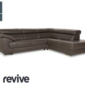 Ewald Schillig Brand Blues Leder Ecksofa Braun Braungrau