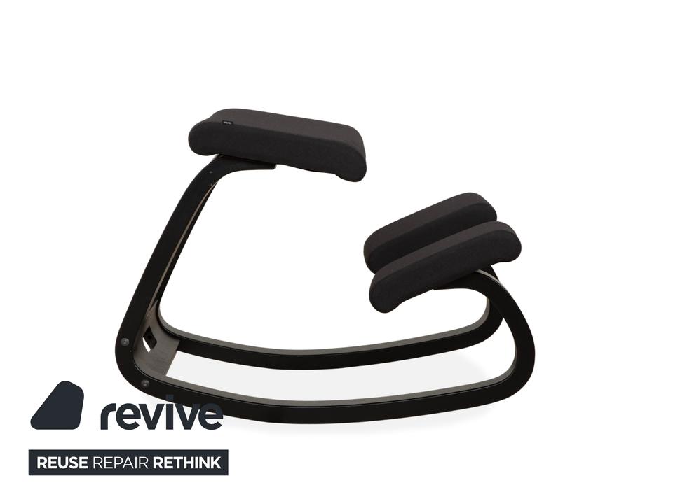 Varier Variable Holz Esche Hocker Schwarz Stoff Schwarz – Bild 9