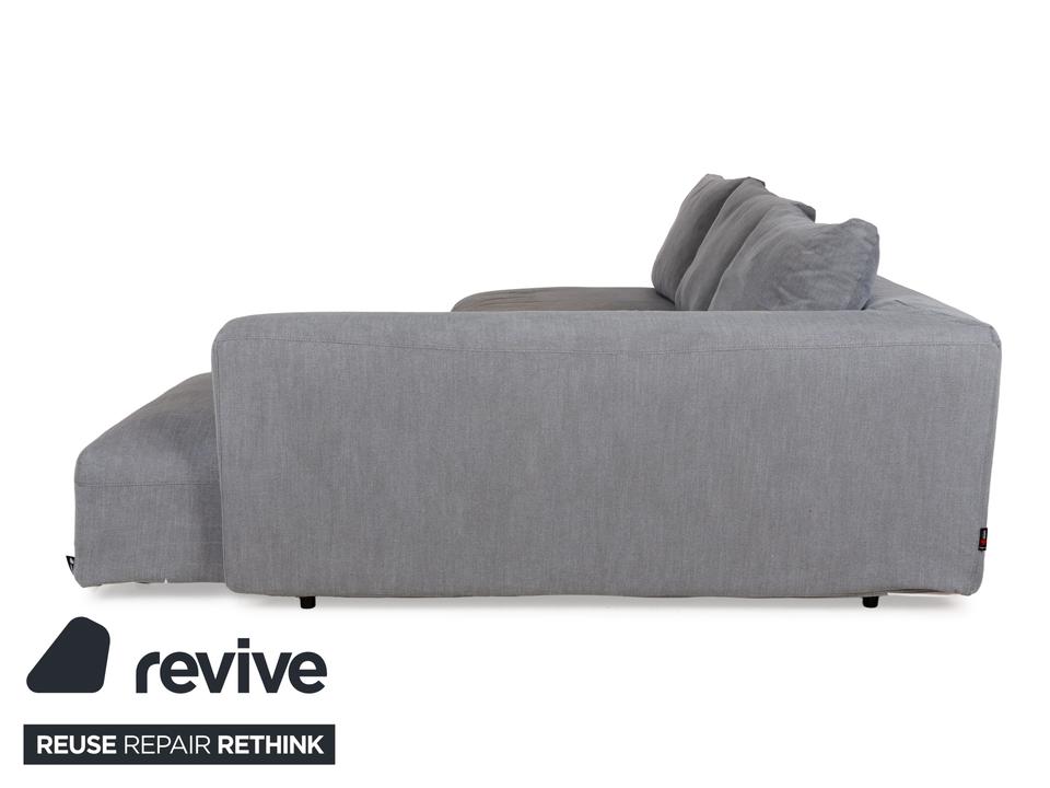 Glow In Stoff Ecksofa Grau Récamière rechts Sofa Couch – Bild 12