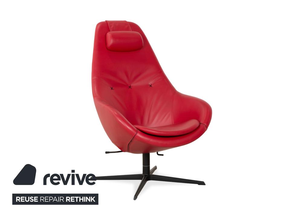 Varier Kokon Leder Sessel inkl. Hocker Rot – Bild 4