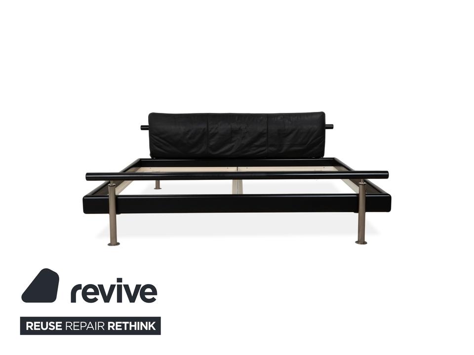 Möller Design Leder Holz Bett Schwarz Silber 200x200 – Bild 11