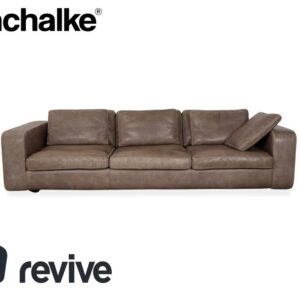 Machalke Valentino Leder Viersitzer Grau Braun Sofa Couch