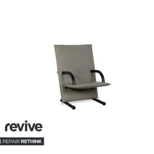 Arflex T-Line Leder Sessel Grau Schwarz