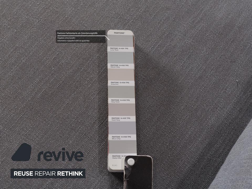 Glow In Stoff Ecksofa Grau Récamière rechts Sofa Couch – Bild 8