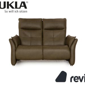 Hukla CL 19023 Leder Zweisitzer Grün Khaki Sofa Couch