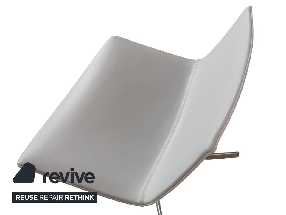 Arper Catifa 80 Leder Sessel Blau Blaugrau Hellblau Drehfunktion – Bild 5